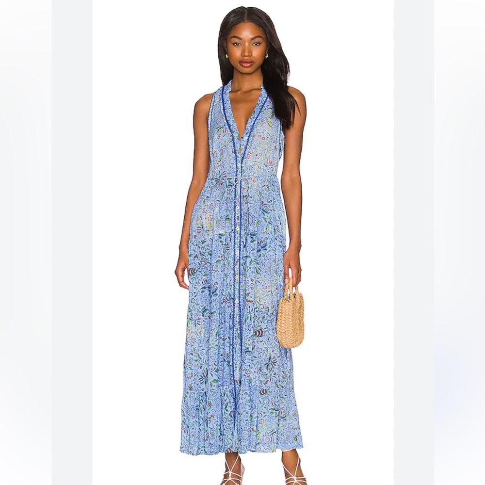 Poupette St. Barth Blue Floral Maxi Dress